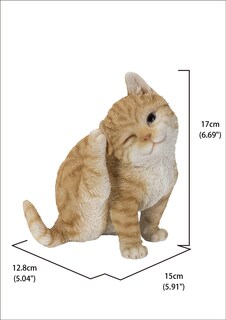 Foto 5 | Foto 5 | Escultura Hi-line Gift Gato Amarillo Rascador De Orejas En Poliresina - Venta Internacional.