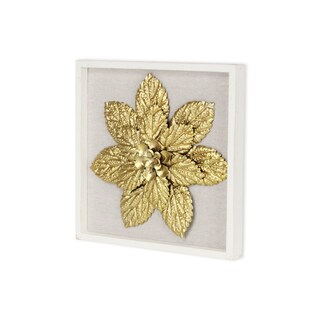 Foto 4 | Foto 4 | Decoración De Pared Flores Doradas De Cheung Con Marco Blanco - Venta Internacional.