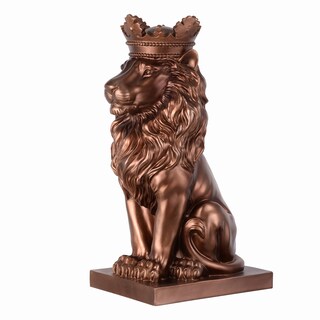 Foto 5 | Foto 5 | Sculpture Hi-line Gift Ltd. León Sentado De 37 Cm Con Corona - Venta Internacional.