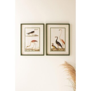 Foto 1 | Foto 1 | Arte De Pared Kalalou Con Estampados De Pájaros Juego De 2 Unidades Bajo Cristal - Venta Internacional.