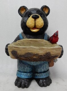 Foto 1 | Foto 1 | Estatuilla Runadi 75619-e Bear Soports Bird Bath With Cardinal - Venta Internacional.