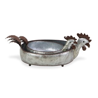Foto 7 | Foto 7 | Set Decorativo De 2 Gallinas De Metal Galvanizado Planter Cheung - Venta Internacional.