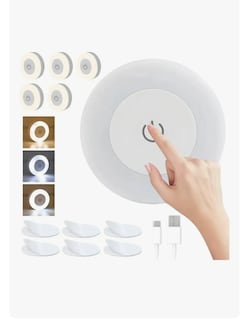 Foto 1 | Foto 1 | Luz Led Táctil Recargable Adooadii 6 Pzas Usb 3 Colores Armario/clóset