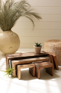 Foto 1 | Foto 1 | Juego De Elevadores Rectangulares De Madera Reciclada Rústica Table Kalalou - Venta Internacional.
