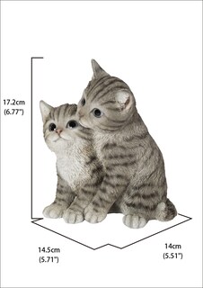 Foto 5 | Foto 5 | Figura Hi-line Gift Ltd Para Gatitos Abrazándose Color Gris Realista - Venta Internacional.