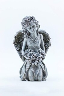 Foto 2 | Foto 2 | Angel Kneeling Sculpture Hi-line Gift Ltd  Resina De Fibra Gris - Venta Internacional.