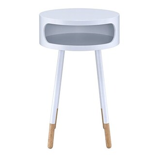 Foto 5 | Foto 5 | Mesa Auxiliar Redonda De Madera Acme Sonria Color Blanco Natural - Venta Internacional.