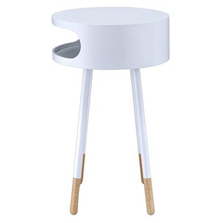 Foto 6 | Foto 6 | Mesa Auxiliar Redonda De Madera Acme Sonria Color Blanco Natural - Venta Internacional.