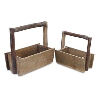 Foto 1 | Foto 1 | Set De 2 Organizadores Con Asa De Madera Cheung Color Marrón - Venta Internacional.
