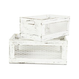 Foto 1 | Foto 1 | Juego De Cajas De Madera Para 2 Piezas De Cheung's Con Laterales De Alambre - Venta Internacional.