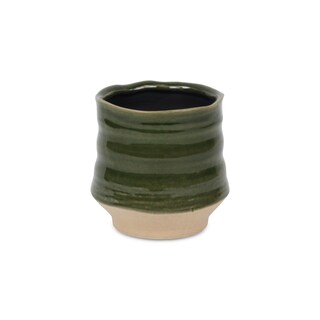 Foto 2 | Foto 2 | Maceta Pequeña De Cerámica Verde Curvada Perlacea De Planter Cheung - Venta Internacional.