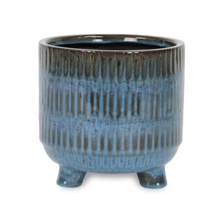 Foto 1 | Foto 1 | Maceta Grande De Cerámica Azul Victrola De Planter Cheung - Venta Internacional.