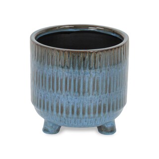Foto 3 | Foto 3 | Maceta Grande De Cerámica Azul Victrola De Planter Cheung - Venta Internacional.