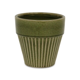 Foto 1 | Foto 1 | Maceta Grande De Cerámica De Color Verde Oliva De Planter Cheung's Corseta - Venta Internacional.