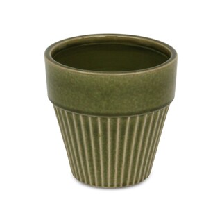 Foto 3 | Foto 3 | Maceta Grande De Cerámica De Color Verde Oliva De Planter Cheung's Corseta - Venta Internacional.