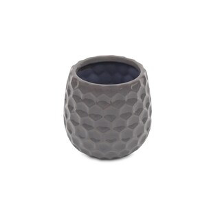 Foto 1 | Foto 1 | Maceta De Cerámica Gris De Cheung Con Patrón Texturizado Hexagonal - Venta Internacional.