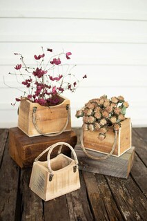 Foto 1 | Foto 1 | Set De 3 Maceteros Rústicos De Madera Reciclada De Kalalou - Venta Internacional.