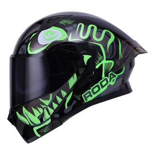Foto 1 | Foto 1 | Casco Roda Rush Negro Verde Color Bones Mica Humo Abatible Svs Multicolor