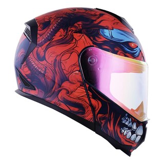 Foto 2 | Foto 2 | Casco Roda Revenge Pro Rojo Mate Bersek Abatible Mica Roja Svs Rojo
