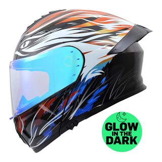 Foto 1 | Foto 1 | Casco Roda Pilot Negro Wf Glow In The Dark Mica Celeste Abatible Svs Negro