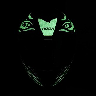 Foto 6 | Foto 6 | Casco Roda Pilot Negro Wf Glow In The Dark Mica Celeste Abatible Svs Negro
