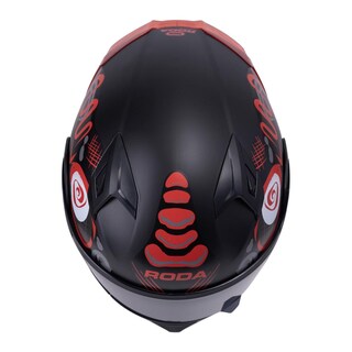 Foto 6 | Foto 6 | Casco Roda Rush Negro Rojo Mate Color Bones Mica Humo Abatible Svs Multicolor