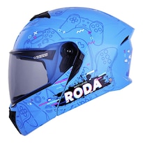 Casco Roda Booster Azul Game On Mica Humo S Abatible Svs Azul