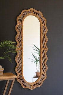 Foto 1 | Foto 1 | Home Mirror Kalalou - Marco Ovalado De Ratán (149 X 65 Cm) - Venta Internacional.