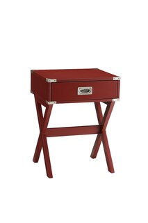 Foto 1 | Foto 1 | Mesa Auxiliar De Madera Con 1 Cajón De Table Acme Babs Color Rojo - Venta Internacional.
