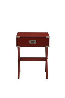 Foto 2 | Foto 2 | Mesa Auxiliar De Madera Con 1 Cajón De Table Acme Babs Color Rojo - Venta Internacional.