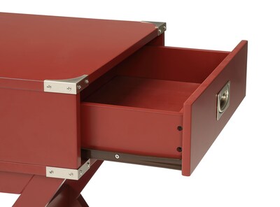 Foto 3 | Foto 3 | Mesa Auxiliar De Madera Con 1 Cajón De Table Acme Babs Color Rojo - Venta Internacional.