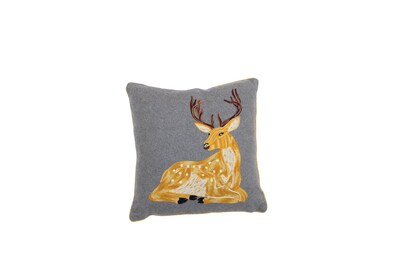 Foto 1 | Foto 1 | Almohada Kalalou De Fieltro Gris Ciervo Cosida A Mano - Venta Internacional.