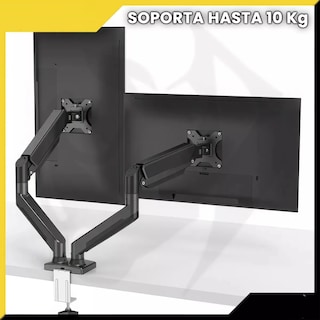 Foto 2 | Foto 2 | Soporte Doble Monitor Para 2 Monitores De 17” A 32” Pulgadas Negro