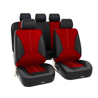 Foto 1 | Foto 1 | ''fundas De Asiento De Coche Cuero Respirable 9 Piezas Rojo Negro ''