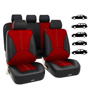 Foto 2 | Foto 2 | ''fundas De Asiento De Coche Cuero Respirable 9 Piezas Rojo Negro ''