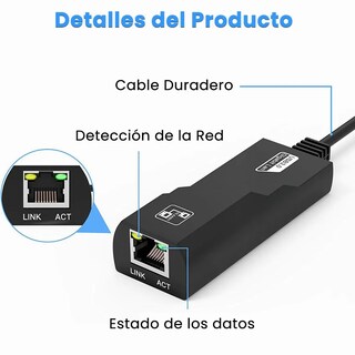 Foto 4 | Foto 4 | ''adaptador Ethernet Usb 3.0 A Rj45 Gigabit Lan 1000mbps Negro ''