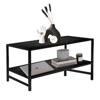 Mesa De Centro Madera Minimalista Dos Niveles 120x77x34cm