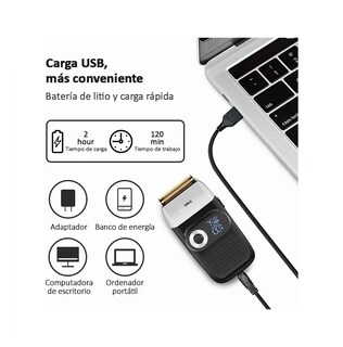 Foto 4 | Foto 4 | ''rasuradora De 110v 240v Recargable Negra Con Plata ''