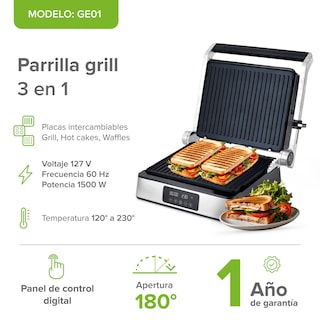 Foto 3 | Foto 3 | Parrilla Avera Ge01 Grill Sandwichera con Placas Intercambiables 3 en 1