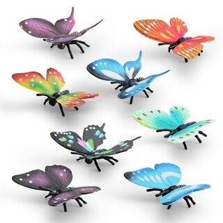 Foto 1 | Foto 1 | Juego De Figuras De Mariposas 8 Piezas Modelos De Mariposas Coloridas De Pvc - Venta Internacional.