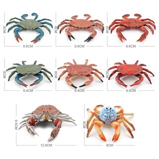 Foto 3 | Foto 3 | Set De Figuras Realistic Crab 8 Piezas Pvc Con Criaturas Oceánicas Para Niños - Venta Internacional.