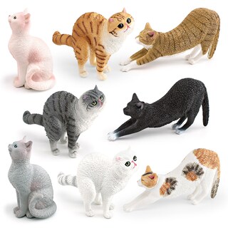 Foto 1 | Foto 1 | Juego De Figuras De Gatos Realistas 8 Piezas Gatos De Juguete De Pvc En Miniatura - Venta Internacional.