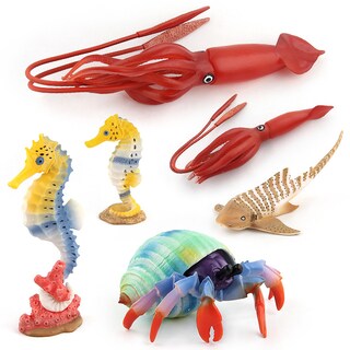 Foto 1 | Foto 1 | Set De Figuras De Animales Del Océano 6 Unidades Realistas Criaturas Marinas De Pvc - Venta Internacional.