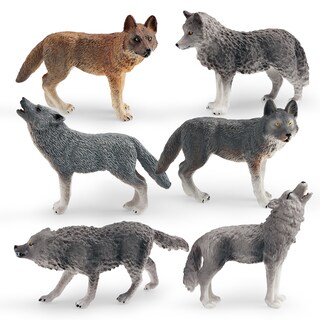 Foto 1 | Foto 1 | Juego De Figuras De Lobo Realista De Pvc 6 Piezas Educativas Para Niños - Venta Internacional.