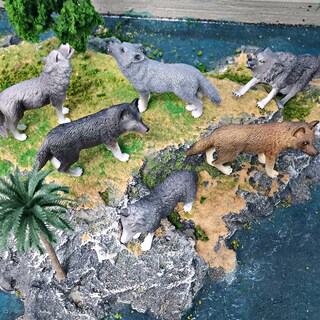 Foto 2 | Foto 2 | Juego De Figuras De Lobo Realista De Pvc 6 Piezas Educativas Para Niños - Venta Internacional.