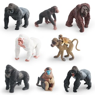 Foto 3 | Foto 3 | Set De Figuras De Gorila Y Mono 8 Piezas Pvc Realista - Venta Internacional.