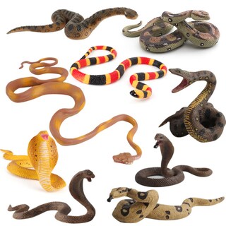 Foto 1 | Foto 1 | Juego De Figuras De Animales 9 Piezas Serpiente Realista Pvc Cobra Y Pitón - Venta Internacional.