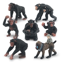 Set De Figuras De Gorila Y Babuino  7 Piezas  Pvc  Animal - Venta Internacional.