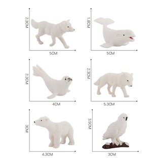 Foto 3 | Foto 3 | Set De Juego De Figuras De Animales Árticos 6 Piezas Oso Polar Zorro Ártico - Venta Internacional.