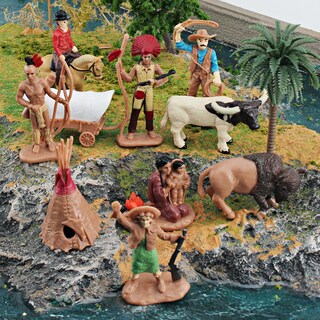 Foto 2 | Foto 2 | Juego De Figuras De Pvc Con Escena Del Lejano Oeste 10 Figuras Juguete Infantil De 1 5 A 7 Cm - Venta Internacional.